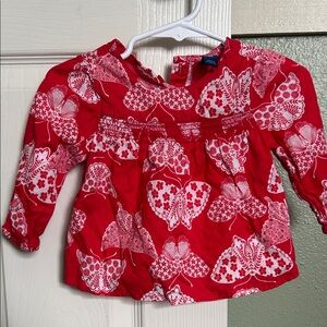 GAP Red Butterfly Print Kids Blouse
